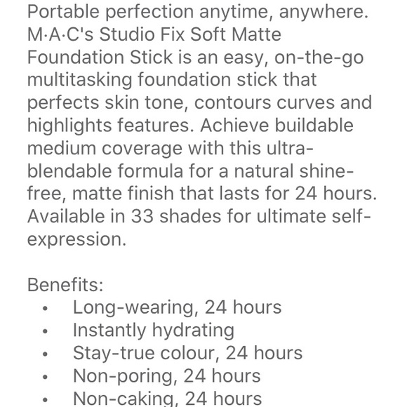 Mac Cosmetics Studio Fix Soft Matte Foundation Stick in NW15 BNIB - Picture 11 of 13